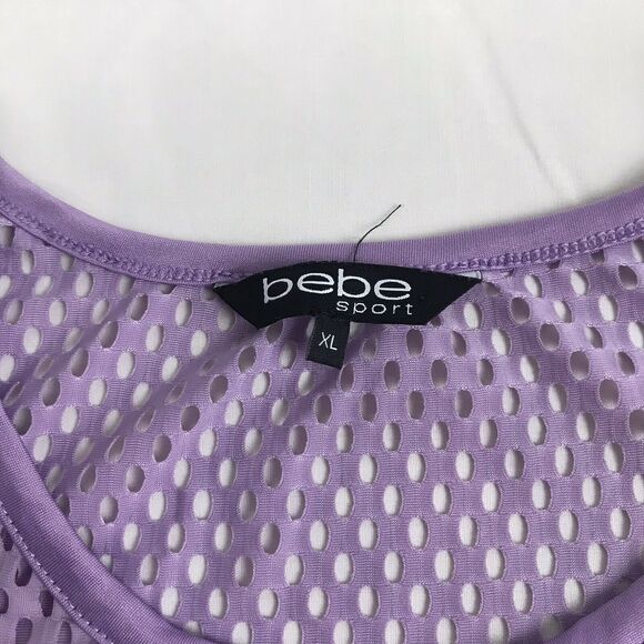 BEBE SPORT WOMEN'S Sport Open Mesh Tank Top Size XL Color Lavender - Picture 3 of 8